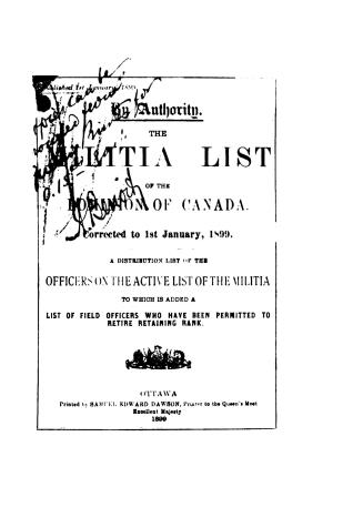 The militia list of the Dominion of Canada