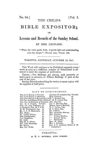 The child's Bible expositor, or, Lessons and records of the Sunday school