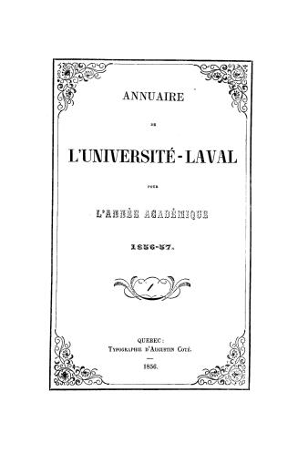 Annuaire de l'Université-Laval pour l'année académique