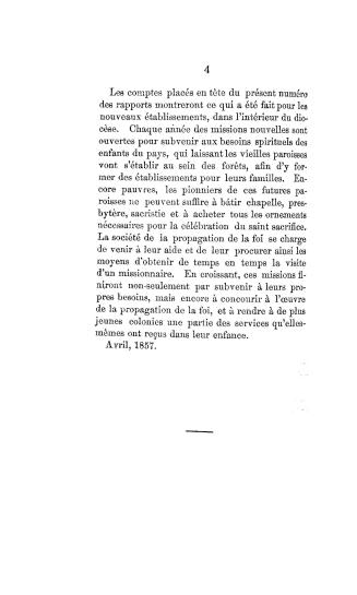 Rapport sur les missions du diocèse de Québec du diocèse de Rimouski, et autres missions qui en ont ci-devant fait partie