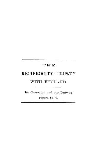 The reciprocity treaty with England