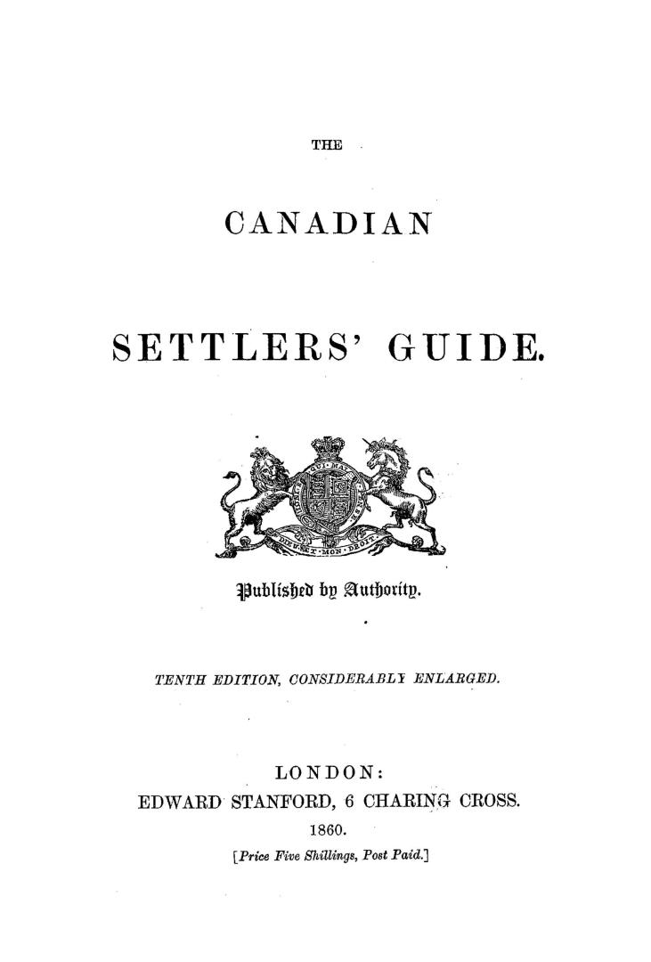 The Canadian settler's guide...