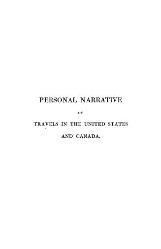 Personal narrative of travels in the United States and Canada in 1826