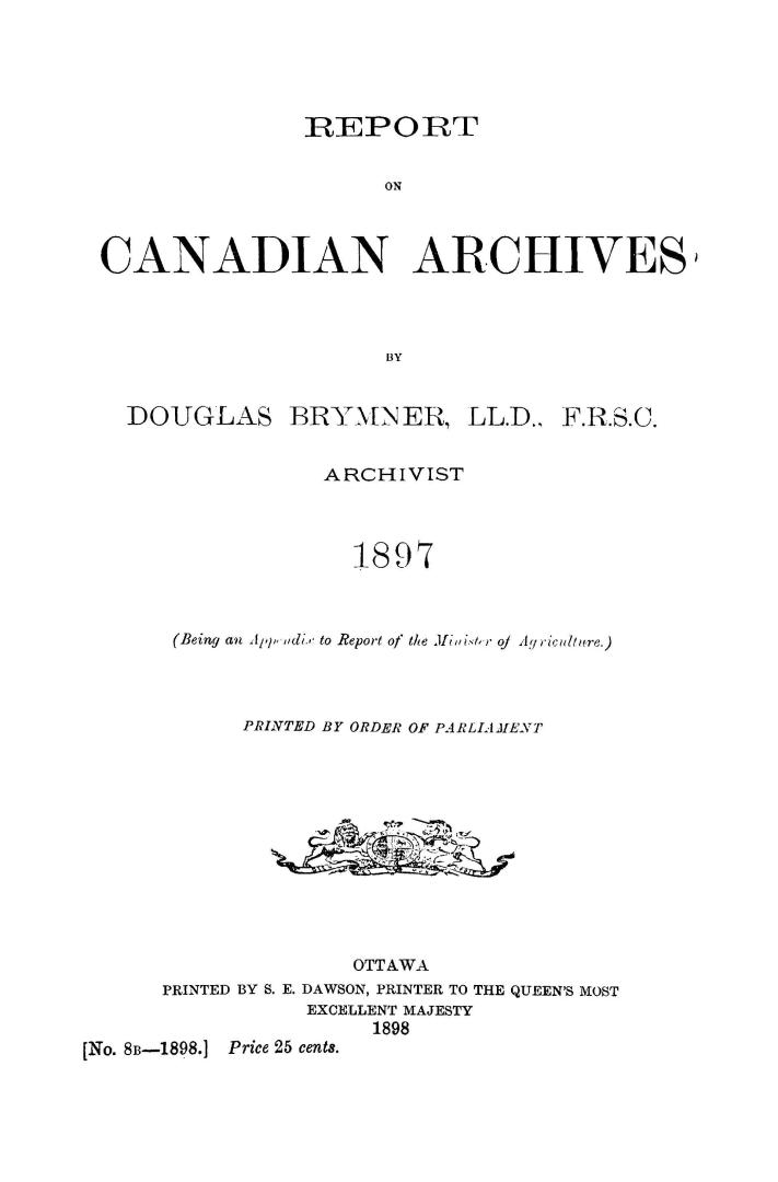 Report on Canadian Archives