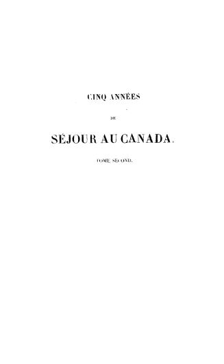 Cinq années de séjour au Canada