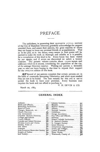 City of Hamilton annual alphabetical, general, miscellaneous and subscribers' classified business directory for the year