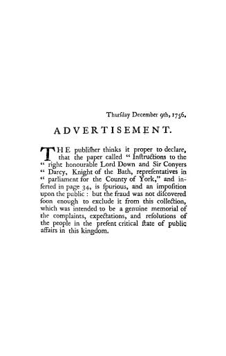 The Voice of the people, a collection of addresses to His Majesty and instructions to members of parliament by their constituents upon the unsuccessfu(...)