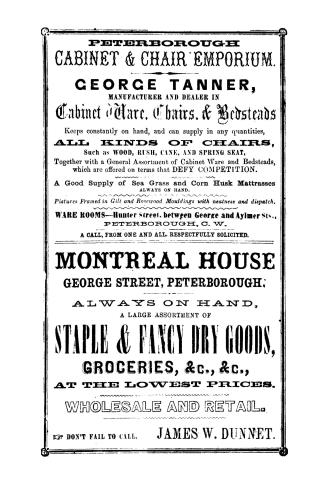 Counties of Peterborough & Victoria directory, for 1865 & 1866, containing a separate alphabetical directory of every town and village in both counti(...)