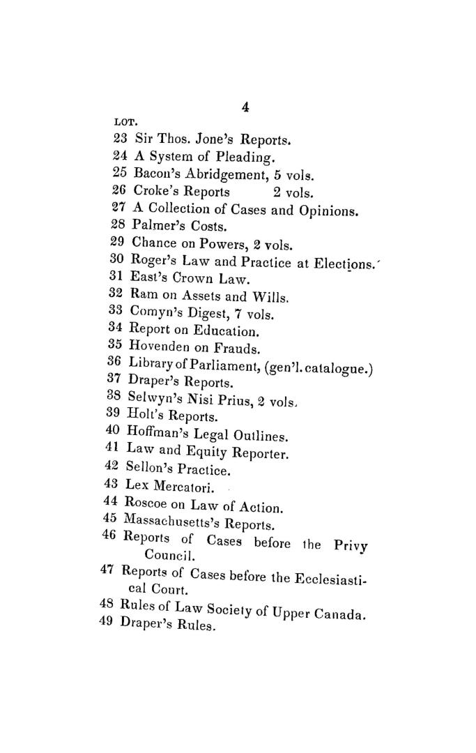 Toronto auction mart., King St.: catalogue of law books, belonging to the estate of the late Chief Justice Macaulay. To be sold by auction, at the abo(...)