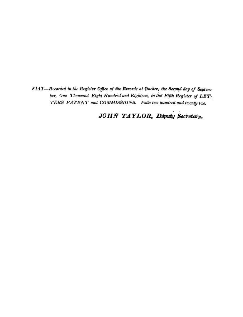 Copy of the letters patent erecting the Protestant Episcopal church of Montreal in Notre Dame street into a parish or rectory and appointing a rector to the same, &c