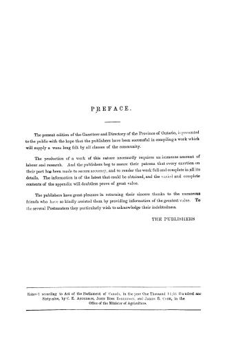 The Province of Ontario gazetteer and directory, containing concise descriptions of cities, towns, and villages in the province, with the names of pro(...)