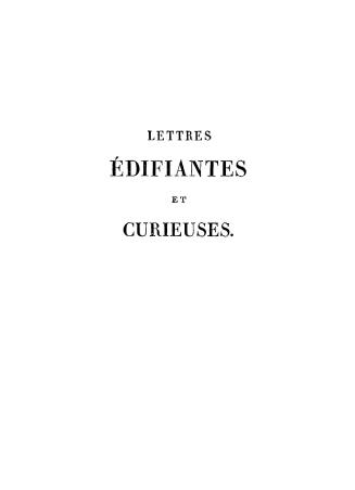 Lettres édifiantes et curieuses écrites des missions étrangères