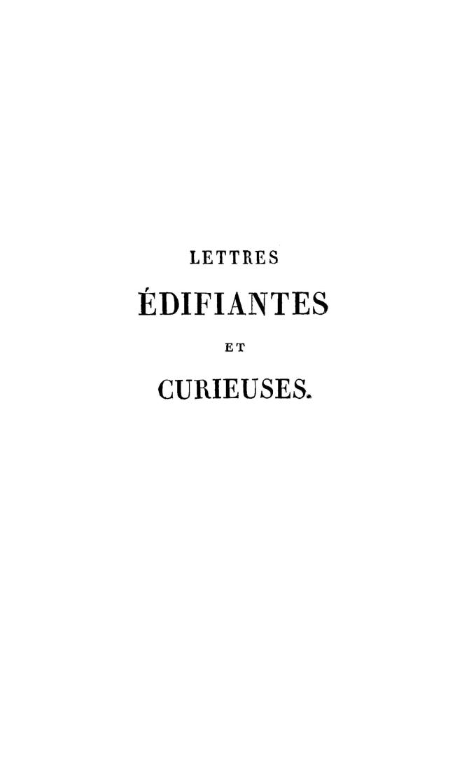 French title: Lettres édifiantes et curieuses