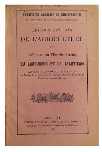 Les améliorations de l'agriculture et l'élévation, sur l'échelle sociale, du laboureur et de l'artisan