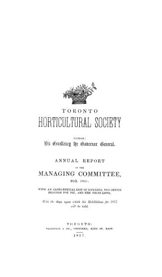 Annual report of the managing committee for