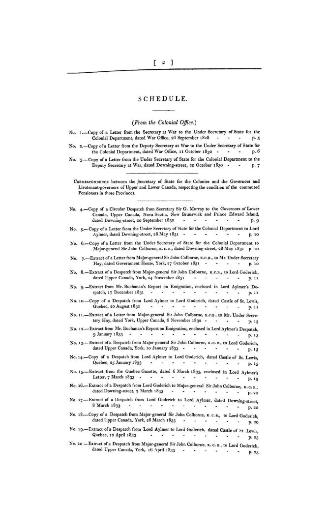 Chelsea pensioners. Copies of despatches and correspondence relative to Chelsea pensioners in Upper and Lower Canada. (Sir Henry Hardinge.) Ordered, b(...)