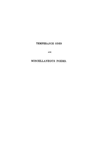 Temperance odes and miscellaneous poems