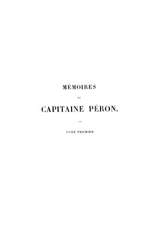 Mémoires du Capitaine Péron,