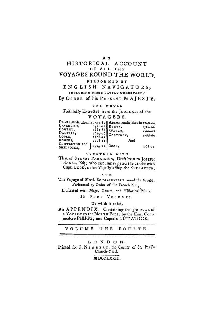 An historical account of all the voyages round the world, performed by English navigators,