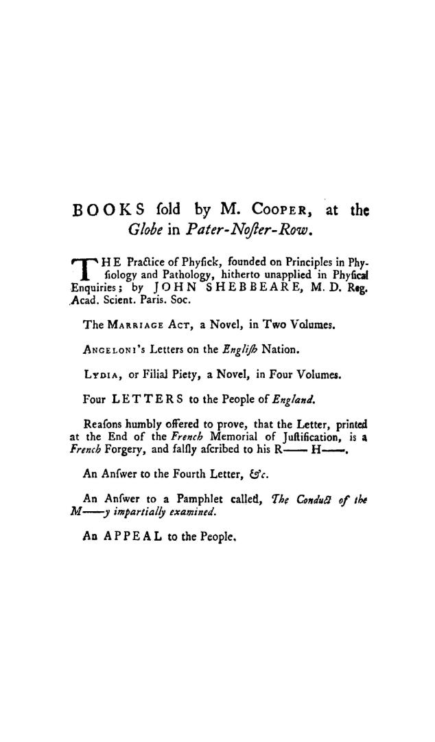 A sixth letter to the people of England, on the progress of national ruin, in which it is shewn, that the present grandeur of France, and calamities o(...)