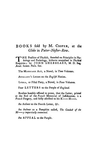 A sixth letter to the people of England, on the progress of national ruin, in which it is shewn, that the present grandeur of France, and calamities o(...)