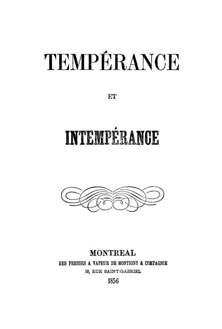 Tempérance et intempérance