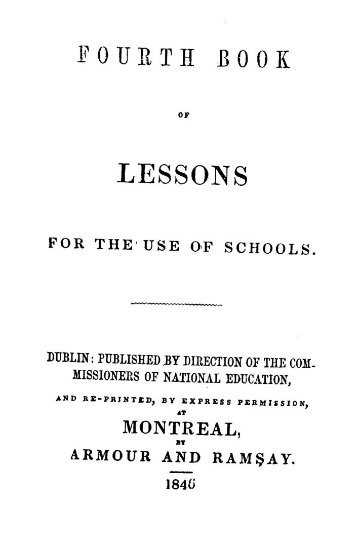 Fourth book of lessons for the use of schools