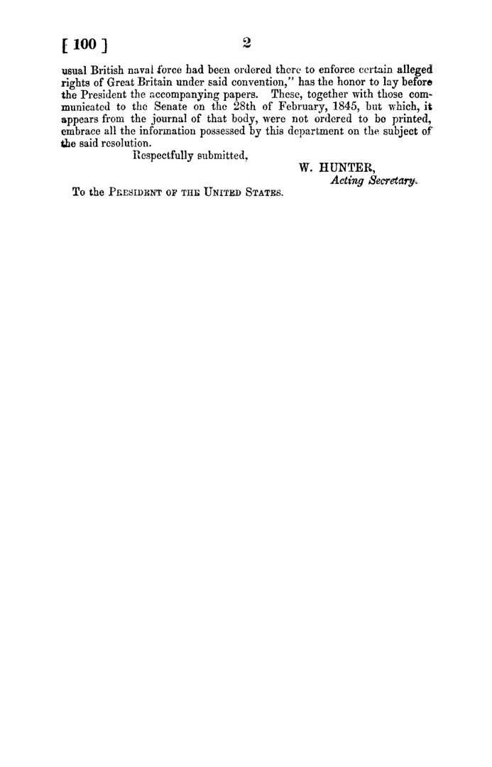 Message from the President of the United States in answer to a resolution of the Senate requesting information in regard to the fisheries on the coast(...)