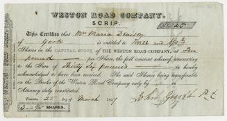 Weston Road Company scrip