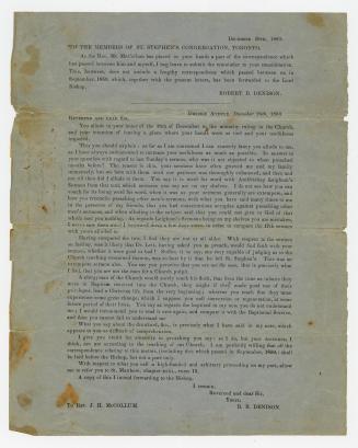 To the members of St. Stephen's congregation, Toronto : as the Rev. Mr. McCollum has placed in your hands a part of the correspondence which has passe(...)