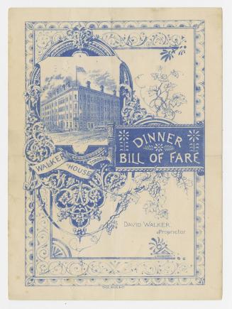 Walker House, Toronto : dinner bill of fare, Wednesday, December 21st, '87