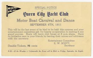 Queen City Yacht Club motor boat carnival and dance, September 6th, 1911