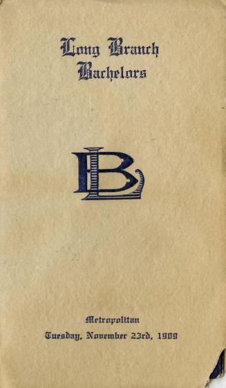 Long Branch Bachelors, Metropolitan, Tuesday, November 23rd, 1909