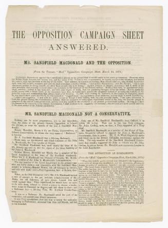 The Opposition campaign sheet answered