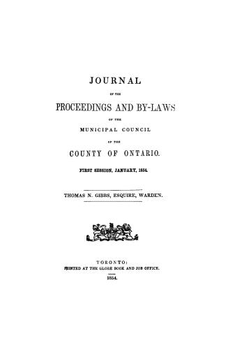 Journal of the proceedings and by-laws of the Municipal Council of the County of Ontario