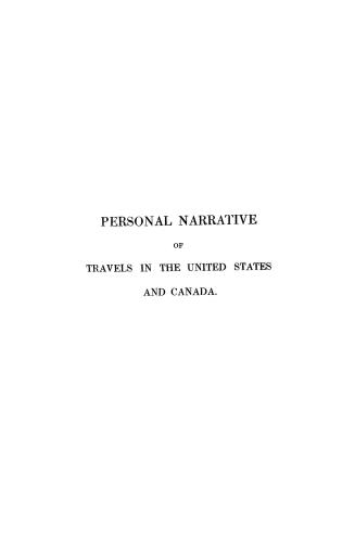 Personal narrative of travels in the United States and Canada in 1826