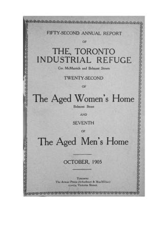 Annual report of the Toronto Industrial Refuge and Aged Woman's Home