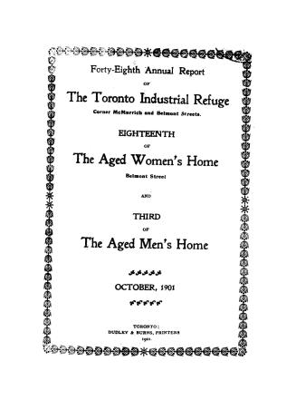 Annual report of the Toronto Industrial Refuge and Aged Woman's Home