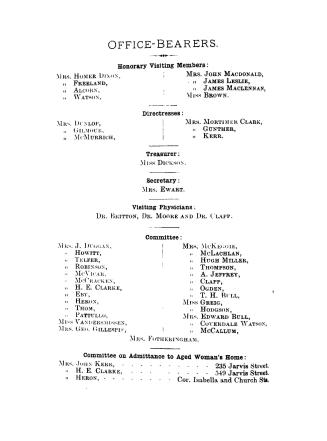 Annual report of the Toronto Industrial Refuge and Aged Woman's Home