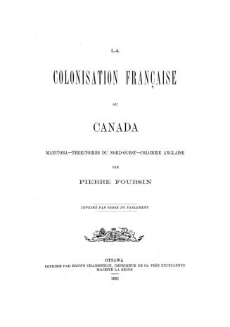 La colonisation française au Canada