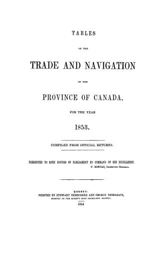 Tables of the trade and navigation of the Province of Canada for the year