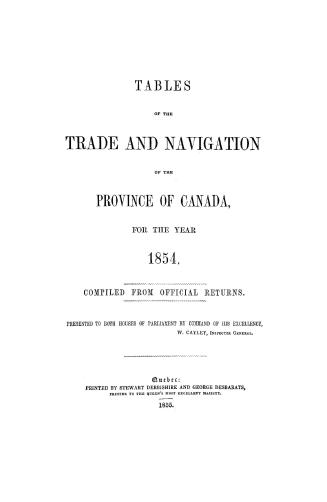 Tables of the trade and navigation of the Province of Canada for the year