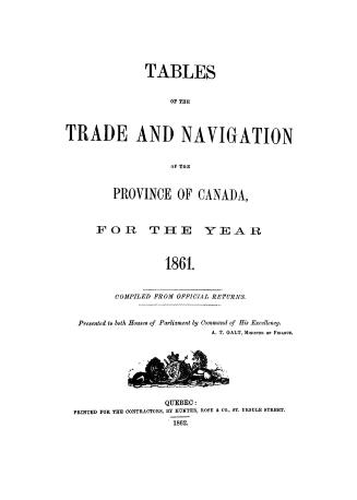 Tables of the trade and navigation of the Province of Canada for the year