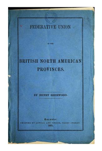 Federative union of the British North American provinces