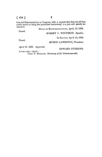 Resolutions of the legislature of Massachusetts in relation to the northeastern boundary, May 14, 1838