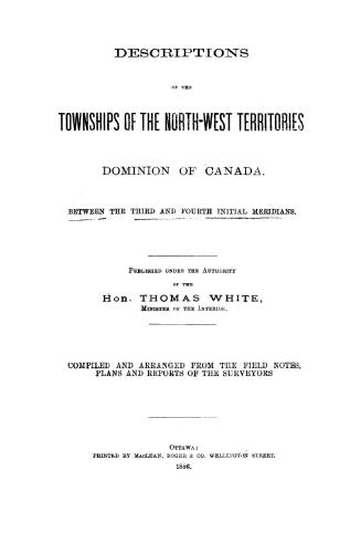 Descriptions of the townships of the North-west Territories, Dominion of Canada