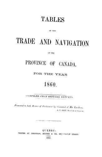 Tables of the trade and navigation of the Province of Canada for the year