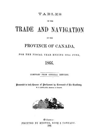 Tables of the trade and navigation of the Province of Canada for the year