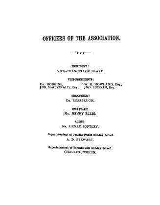 Annual report of the Toronto Prisoners' Aid Association for the year