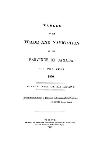 Tables of the trade and navigation of the Province of Canada for the year